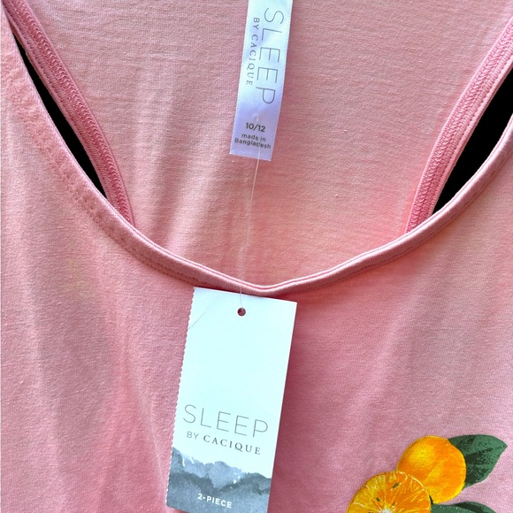 NWT Sleep by cacique grey pink scoop neck sleeveless stretch sleepwear top 10/12 - Picture 3 of 4